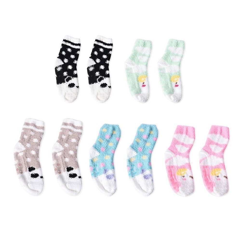 Animal Pattern Jacquard Plush Anti-Skid Socks